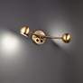 1_Duplex Aged Brass Rotatable Neck 2-Light LED Wall Lamp