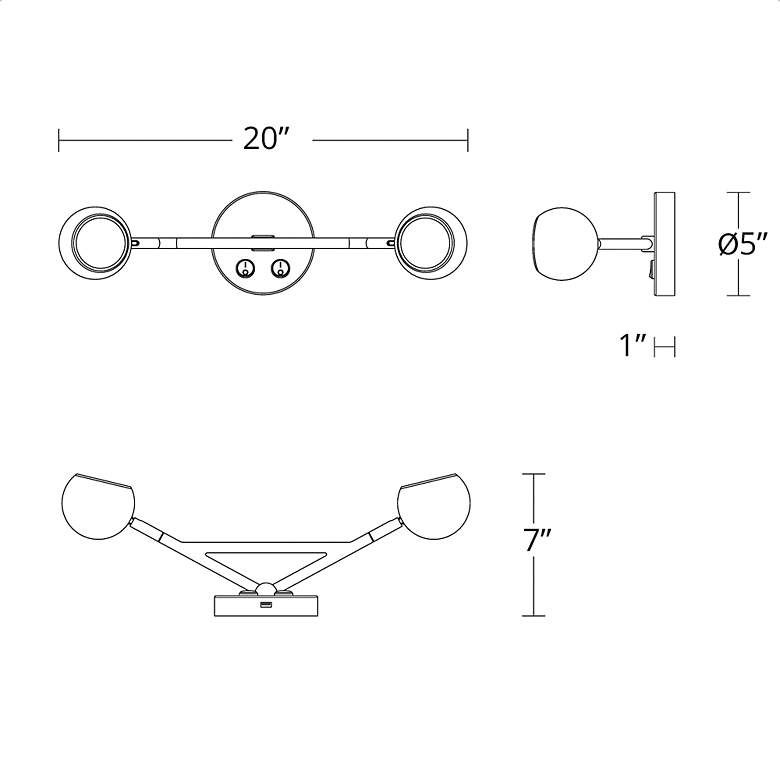 Image 5 Duplex Aged Brass Rotatable Neck 2-Light LED Wall Lamp more views