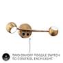 5_Duplex Aged Brass Rotatable Neck 2-Light LED Wall Lamp more views