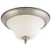 Dupont; 2 Light; 13 in.; Flush Mount with Satin White Glass
