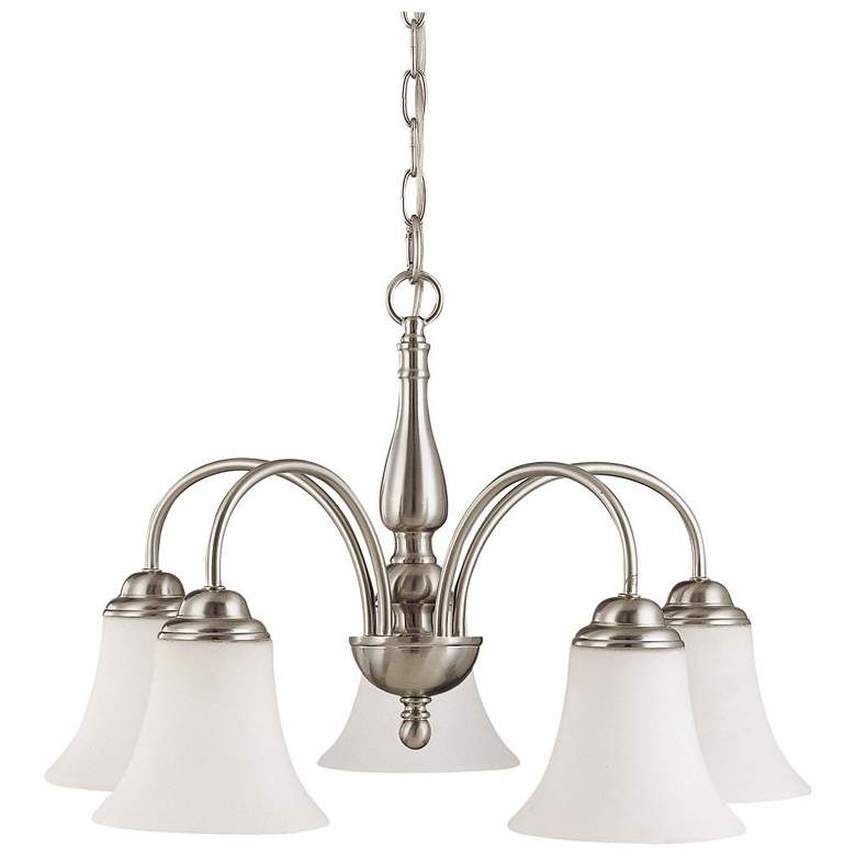 Image 1 Dupont; 5 Light; 21 in.; Chandelier with Satin White Glass