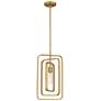 Dupree 1-Light Brushed Weathered Brass Mini Pendant
