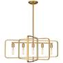 2_Dupree 34" Wide Brushed Weathered Brass 5-Light Chandelier