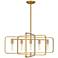 Dupree 34" Wide Brushed Weathered Brass 5-Light Chandelier