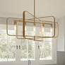 1_Dupree 34" Wide Brushed Weathered Brass 5-Light Chandelier