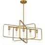 5_Dupree 34" Wide Brushed Weathered Brass 5-Light Chandelier more views