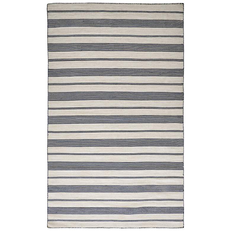 Image 2 Duprine 7220560 5&#39;x8&#39; Navy Blue and Ivory Outdoor Area Rug