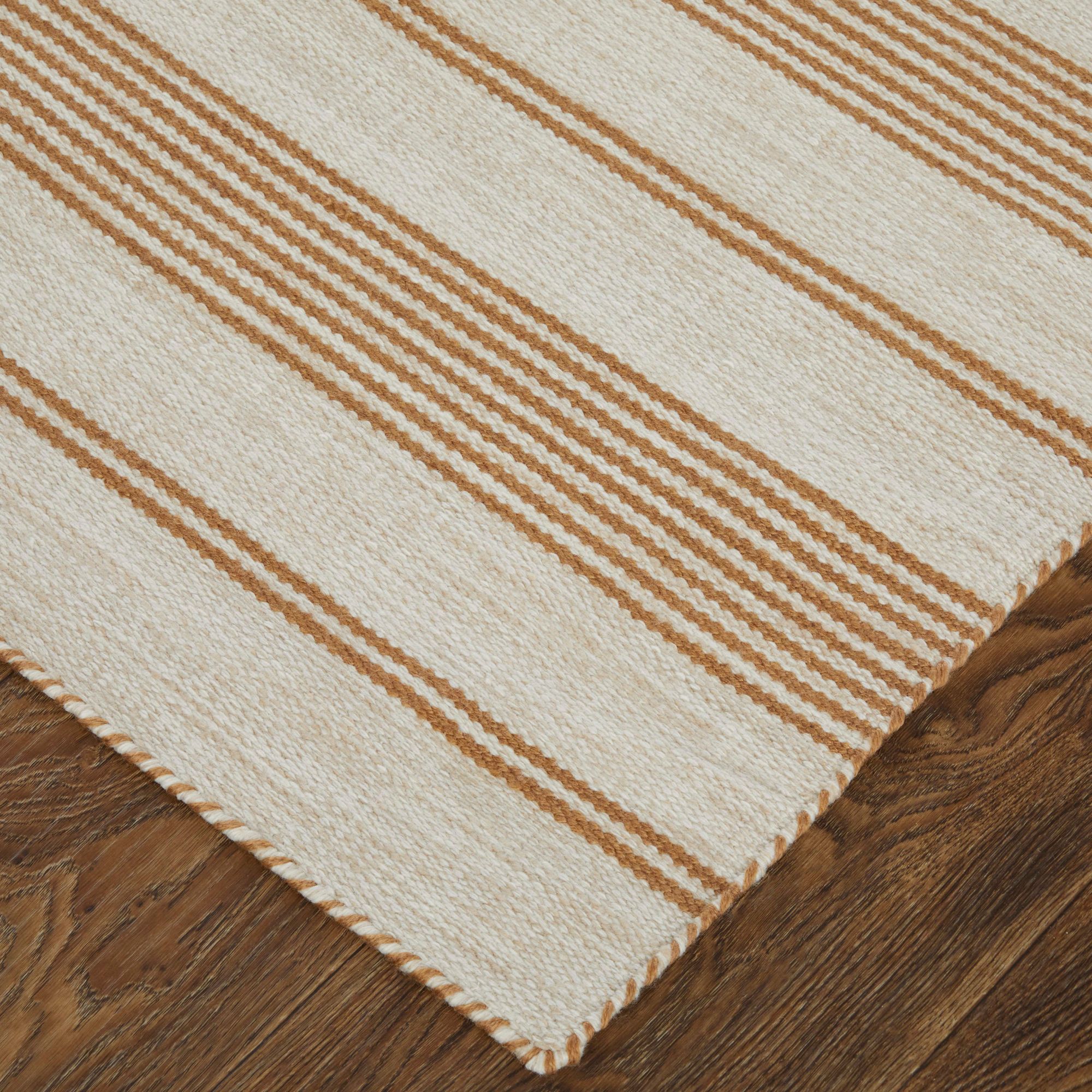 Image 3 Duprine Stripes Flatweave Ivory Area Rug 0560F 5' x 8' more views