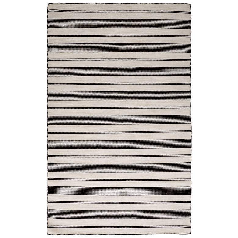 Image 1 Duprine Transitional Stripes Flatweave Black Area Rug 0560F