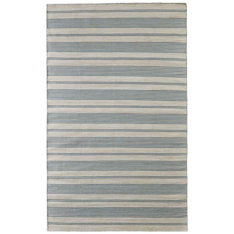 Image 1 Duprine Transitional Stripes Flatweave Blue Area Rug 0560F