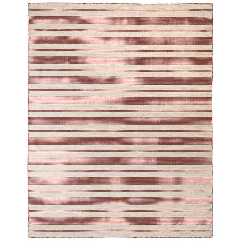Image 1 Duprine Transitional Stripes Flatweave Red Area Rug 0560F
