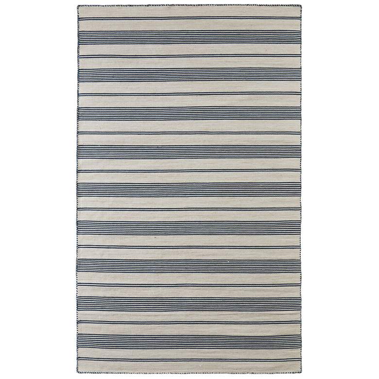 Image 1 Duprine Transitional Stripes Flatweave White Area Rug 0560F