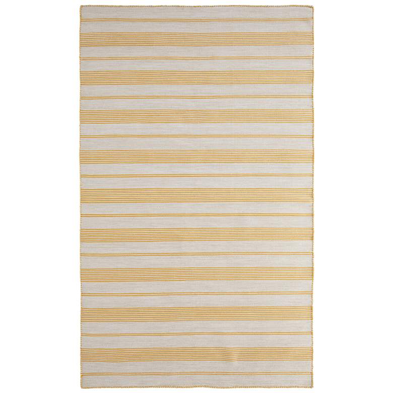 Image 1 Duprine Transitional Stripes Flatweave Yellow Area Rug 0560F