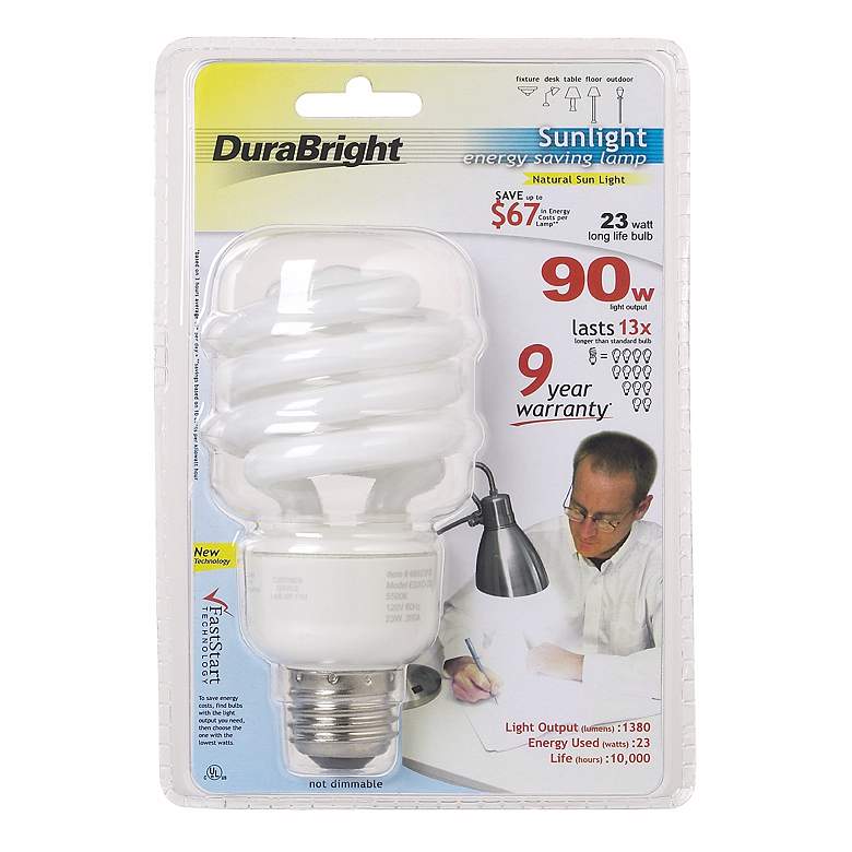Image 1 Dura Bright 23 Watt Energy Saving CFL Light Bulb