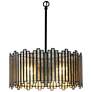 2_Durail 15 3/4" Wide Matte Black 4-Light Drum Chandelier
