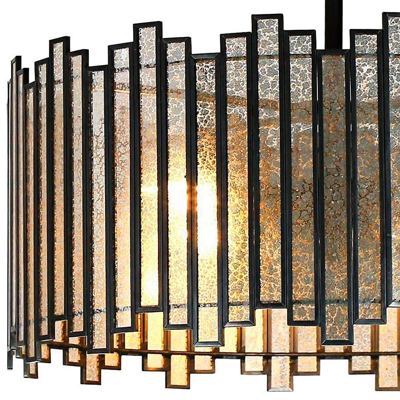 Image 3 Durail 15 3/4" Wide Matte Black 4-Light Drum Chandelier more views