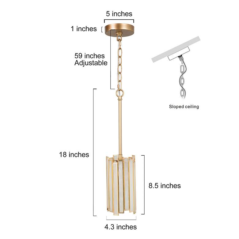 Image 6 Durail 4 1/4" Wide Tiffany Gold Mini Pendant Light more views
