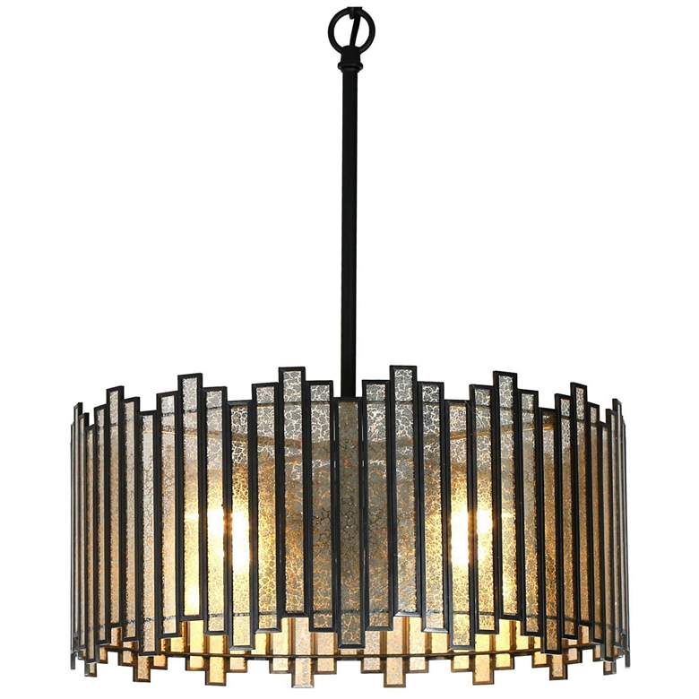 Image 1 Durail 4-Light 15.7 inch Wide Tiffany Glass Chandelier