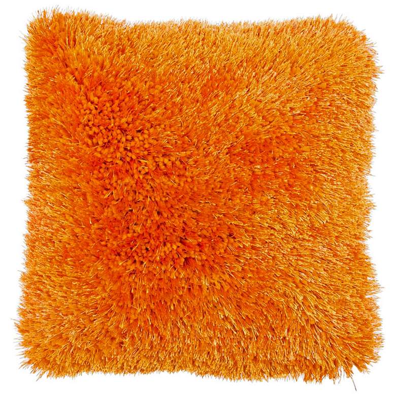 Image 1 Duran Orange 20" Square Decorative Shag Pillow
