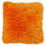 Duran Orange 20" Square Decorative Shag Pillow