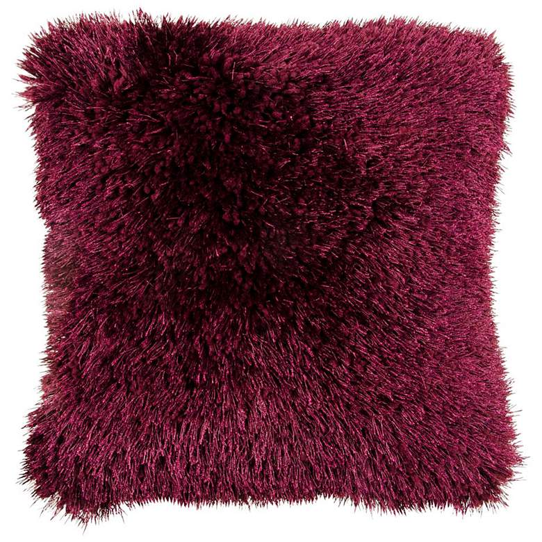 Image 1 Duran Plum 20 inch Square Decorative Shag Pillow