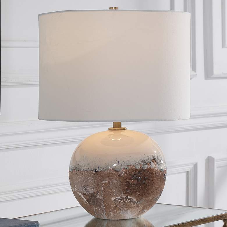 Image 1 Durango 18 inch High Earthtone Ceramic Accent Table Lamp