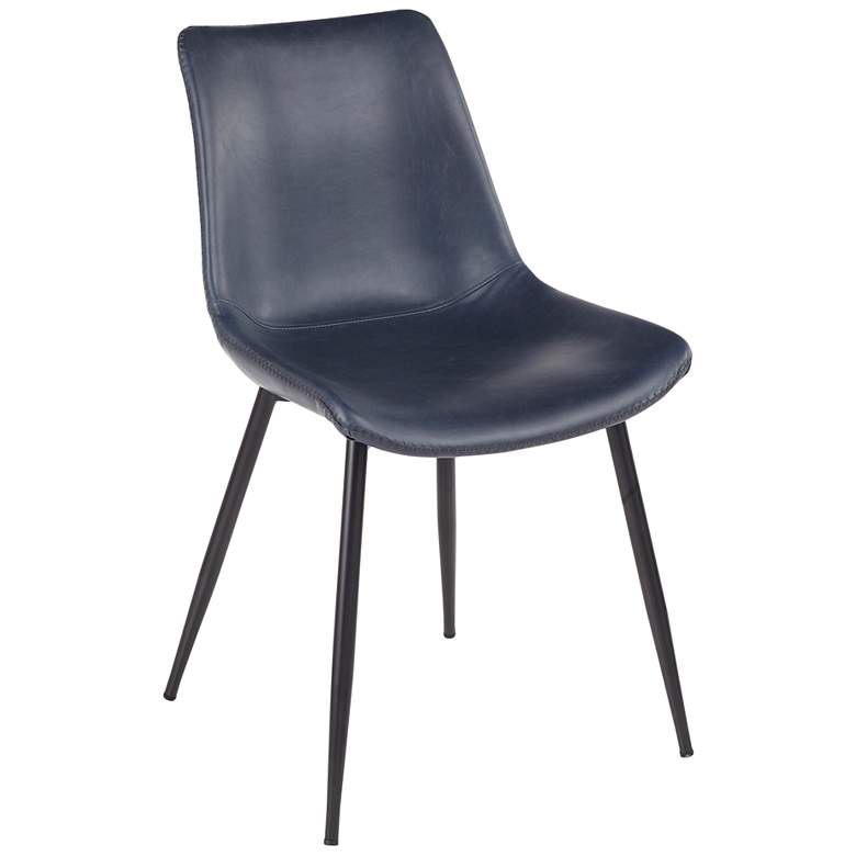Image 2 Durango Dining Chair in Black with Vintage Blue PU by LumiSource Pair more views