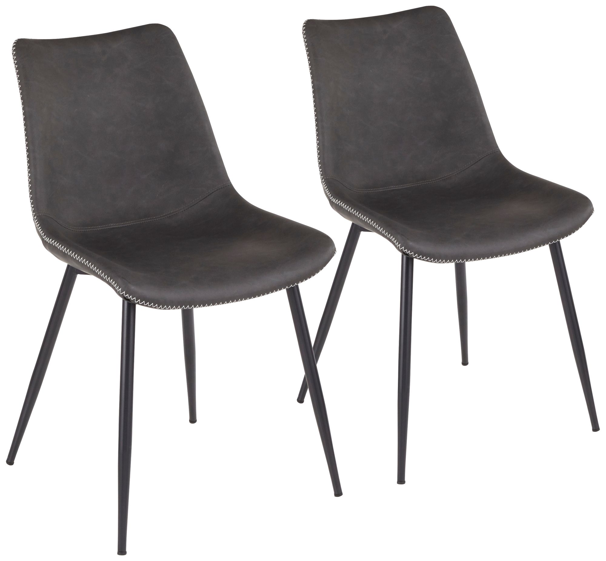 gray leather dining chairs