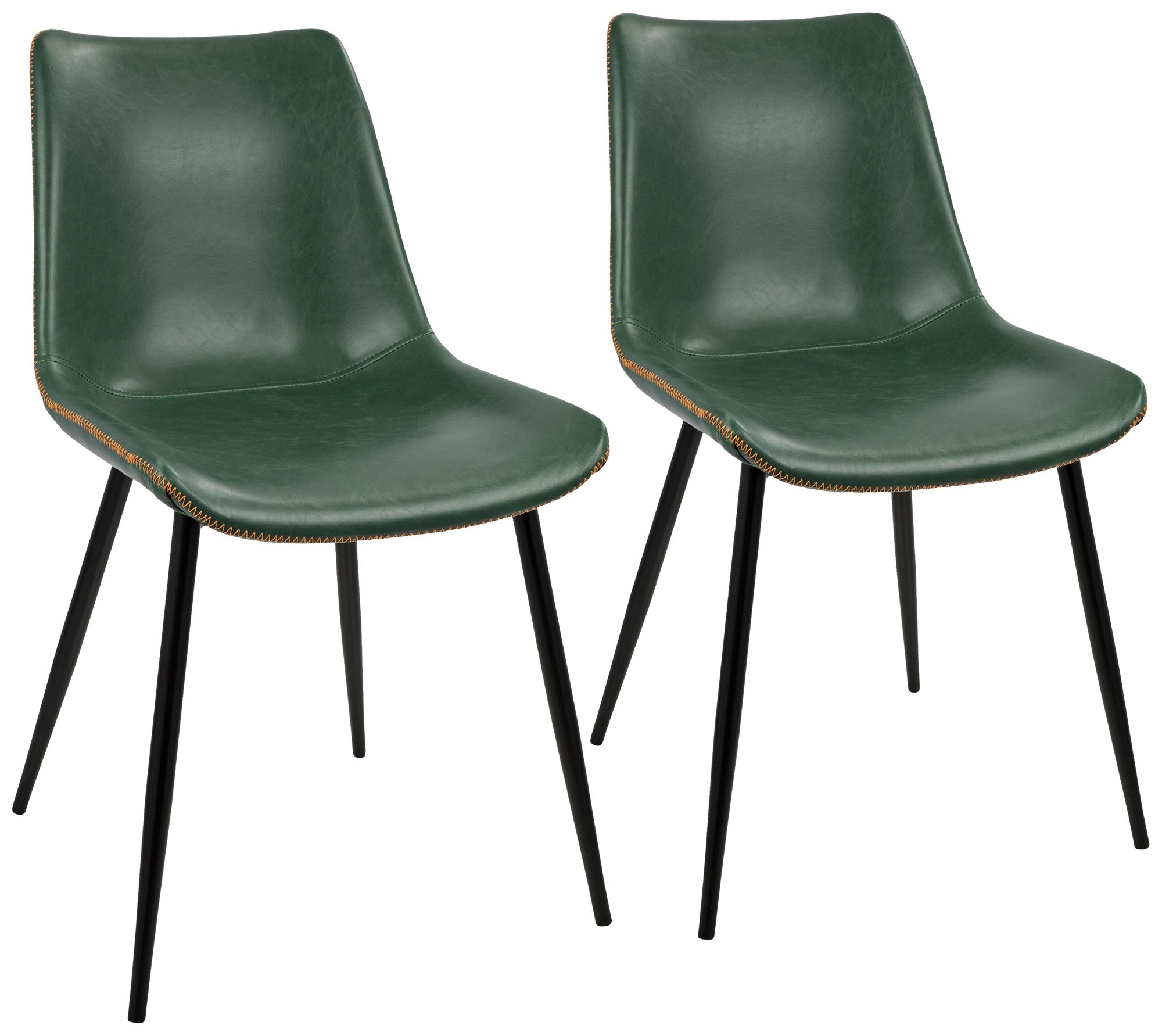 green leather side chair