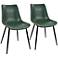 Durango Green Faux Leather Dining Chairs Set of 2