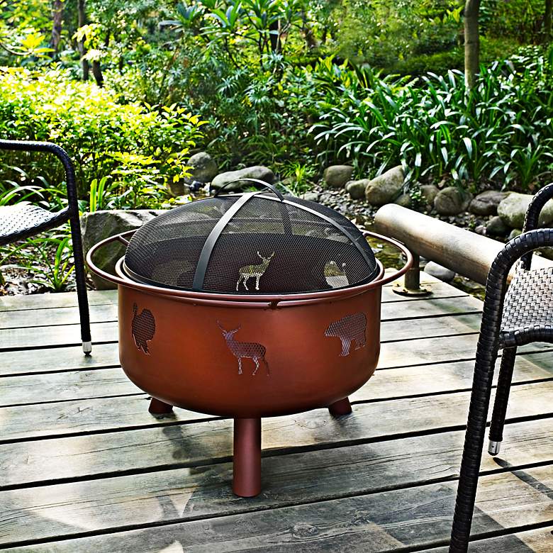 Image 1 Durango Wildlife 26" Wide Natural Clay Outdoor Fire Pit