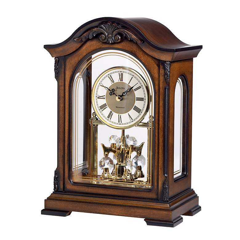 Image 1 Durant Walnut 11 1/2 inch High Chiming Anniversary Table Clock