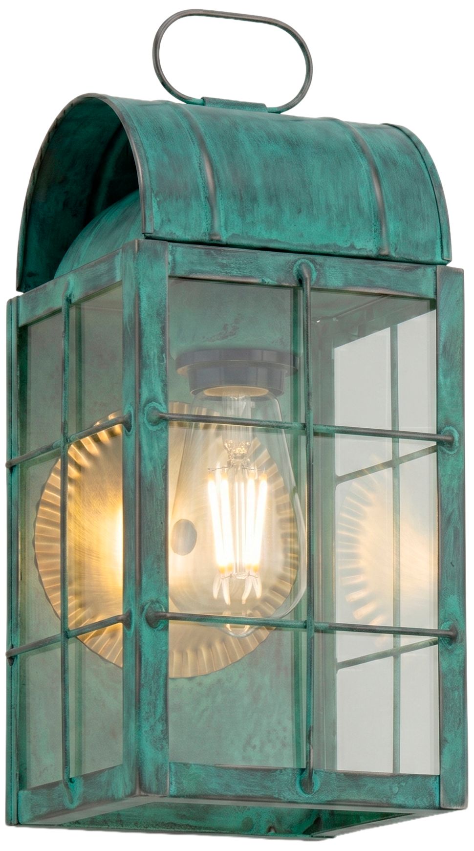 Durham - 1 Light - 13 inch - Verde Green - Solid Brass - Sconce