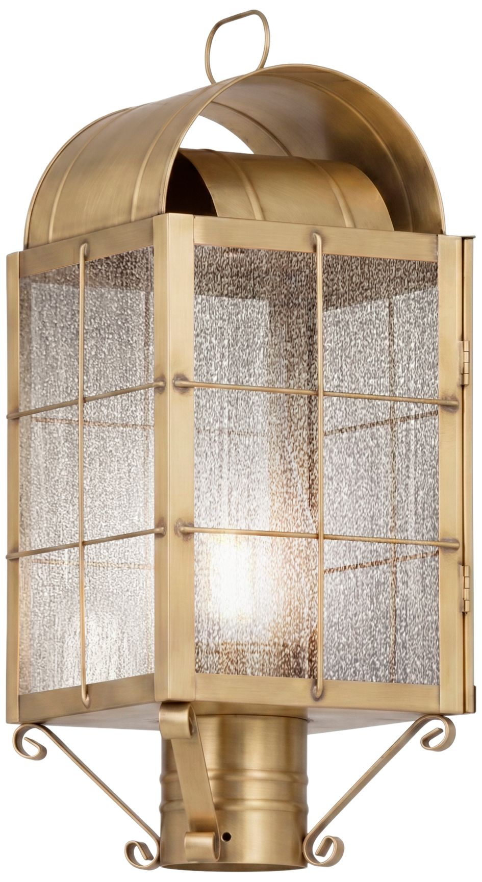 Durham - 1 Light - 18 inch - Antique Brass - Solid Brass - Post Lantern