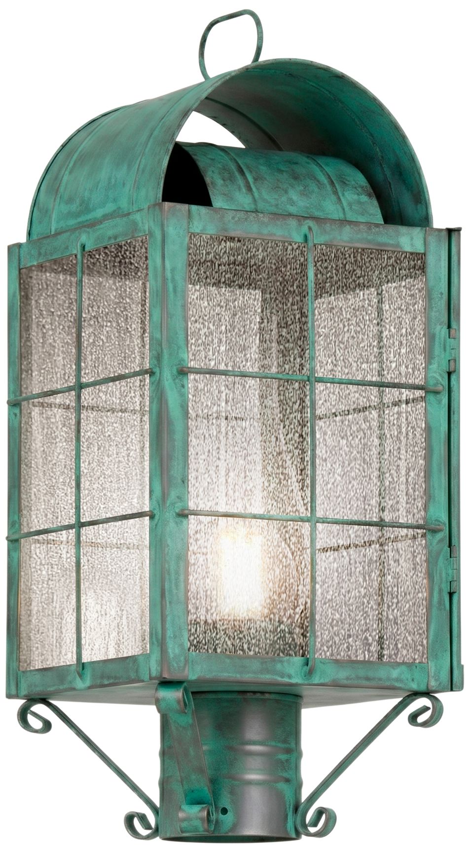 Durham - 1 Light - 18 inch - Verde Green - Solid Brass - Post Lantern