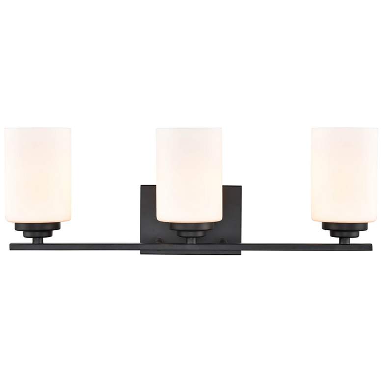 Image 1 Durham 22" Wide Matte Black 3-Light Vanity Bath Light