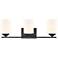 Durham 22" Wide Matte Black 3-Light Vanity Bath Light