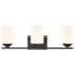 Durham 22" Wide Matte Black 3-Light Vanity Bath Light
