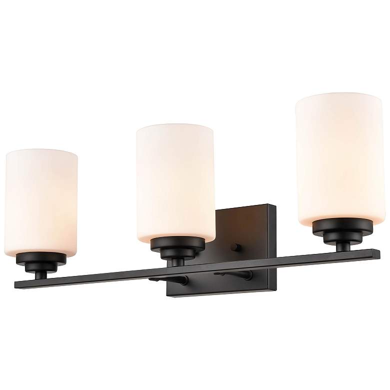 Image 3 Durham 22" Wide Matte Black 3-Light Vanity Bath Light more views