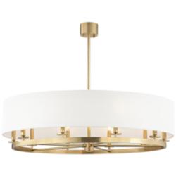 Durham 42" Wide Aged Brass 10-Light Drum Chandelier