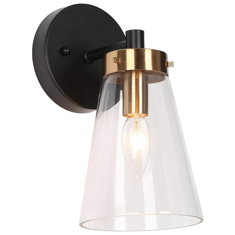 Image 1 Duris 1-Light 4.7" Wide Black and Gold Bath Light