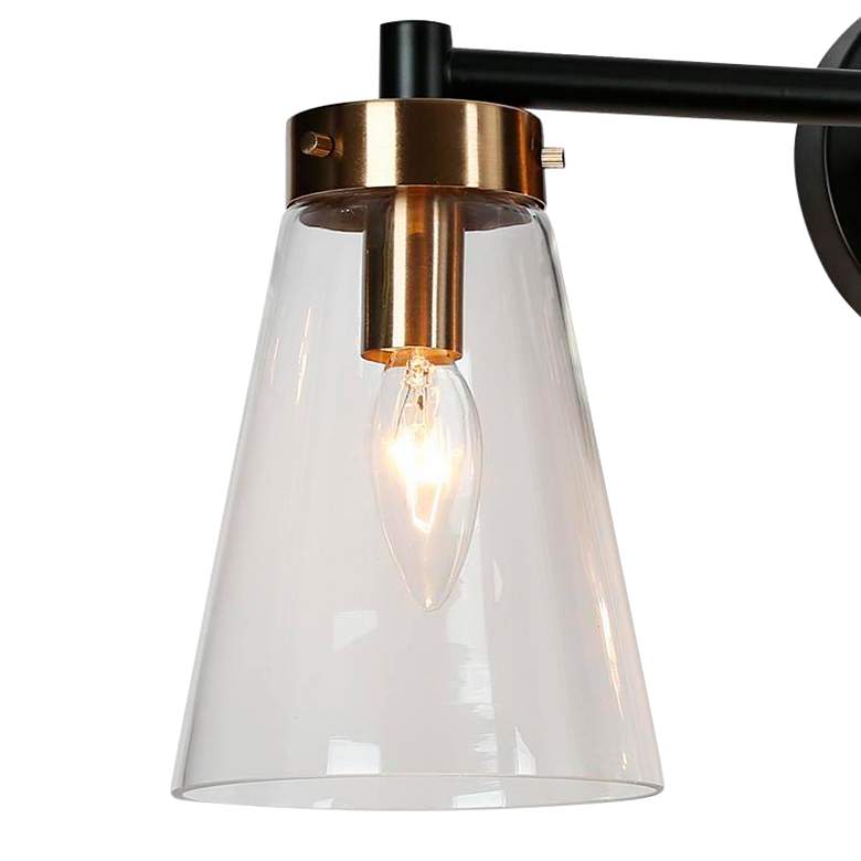 Image 2 Duris 3-Light 21.7" Wide Black and Gold Bath Light more views
