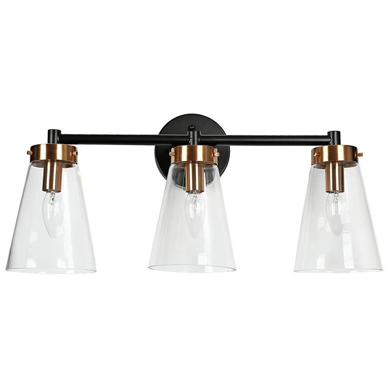 Image 6 Duris 3-Light 21.7" Wide Black and Gold Bath Light more views