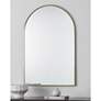 1_Durness 36"H Satin Brass Plated Arch Top Accent Wall Mirror