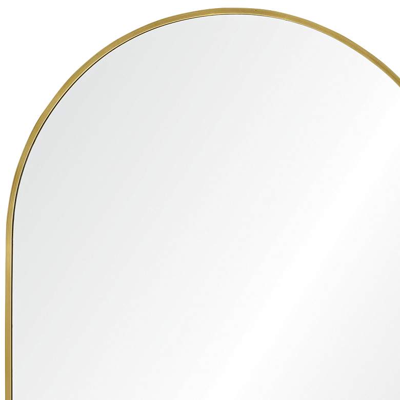 Image 3 Durness 36"H Satin Brass Plated Arch Top Accent Wall Mirror more views