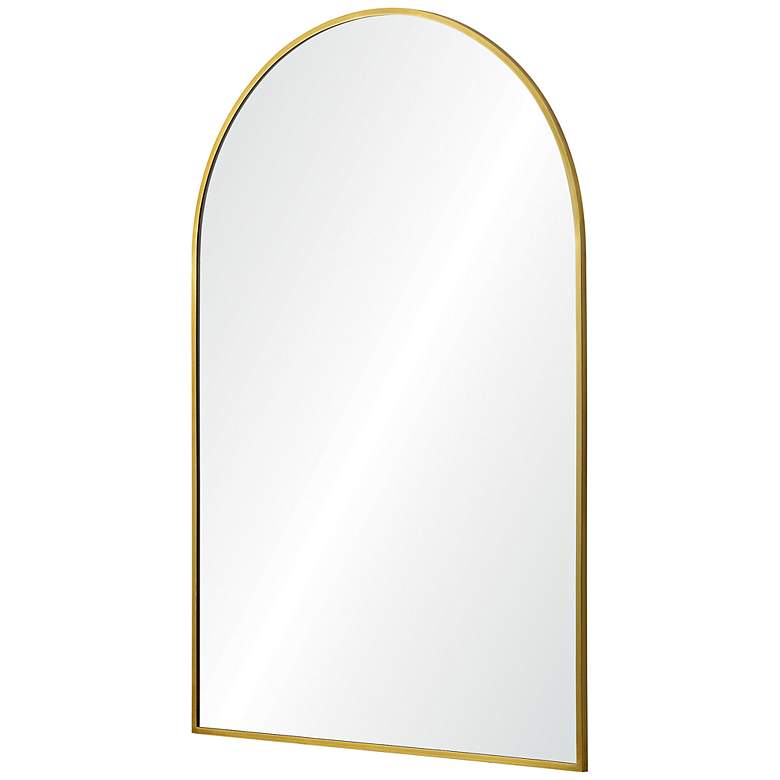 Image 4 Durness 36"H Satin Brass Plated Arch Top Accent Wall Mirror more views