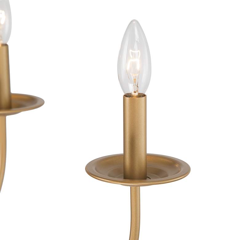 Image 4 Durril 28" Wide Gold Iron 6-Light Curved Arm Candelabra Chandelier more views