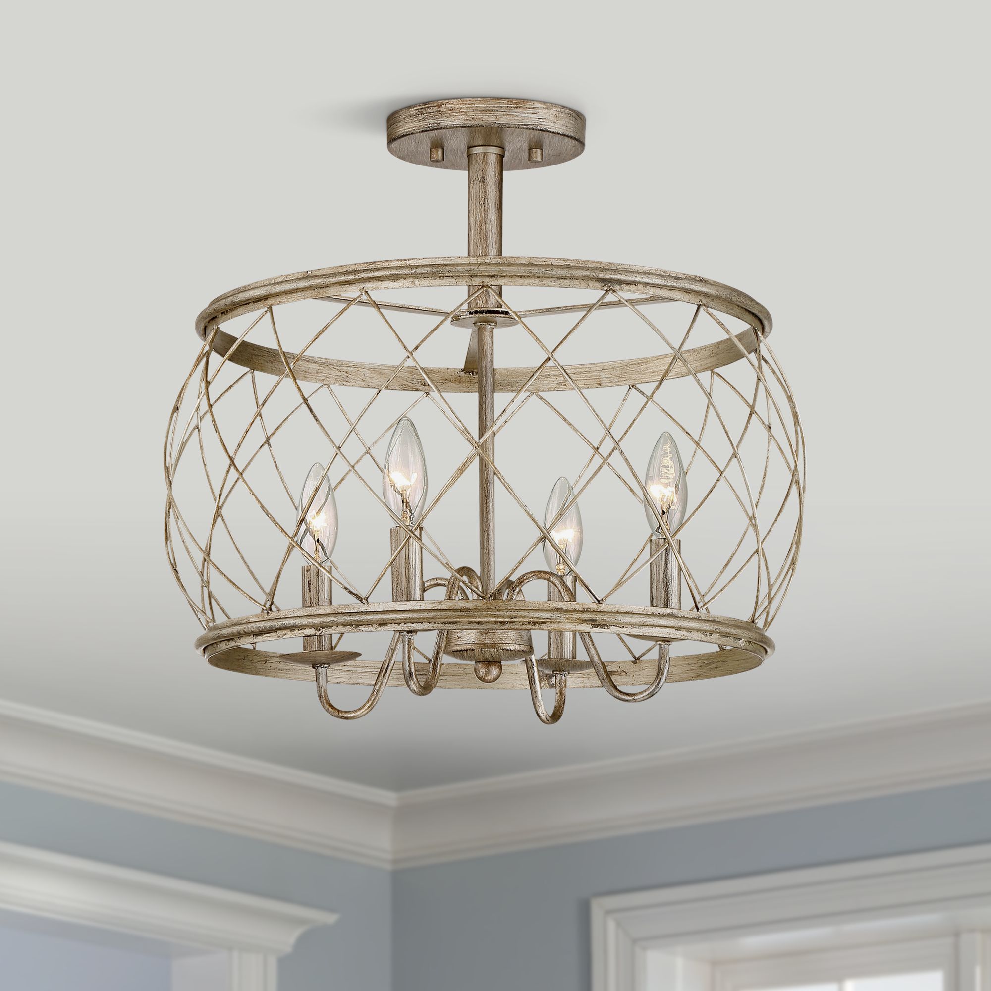 silver leaf ceiling light