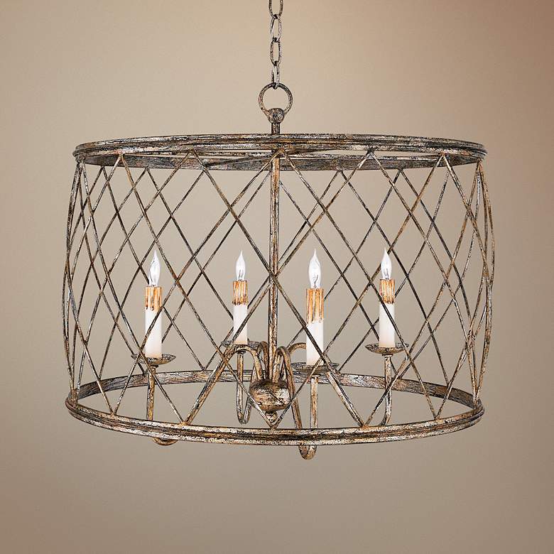 Image 1 Dury 23" Wide Century Silver Pendant Chandelier by Quoizel