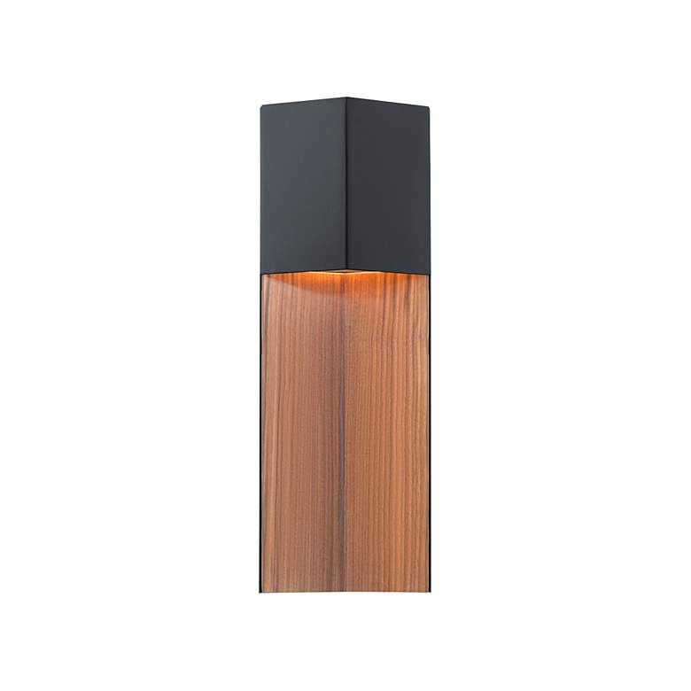 Image 2 Dusk 20" High Black and Dark Walnut LED Outdoor Wall Light more views